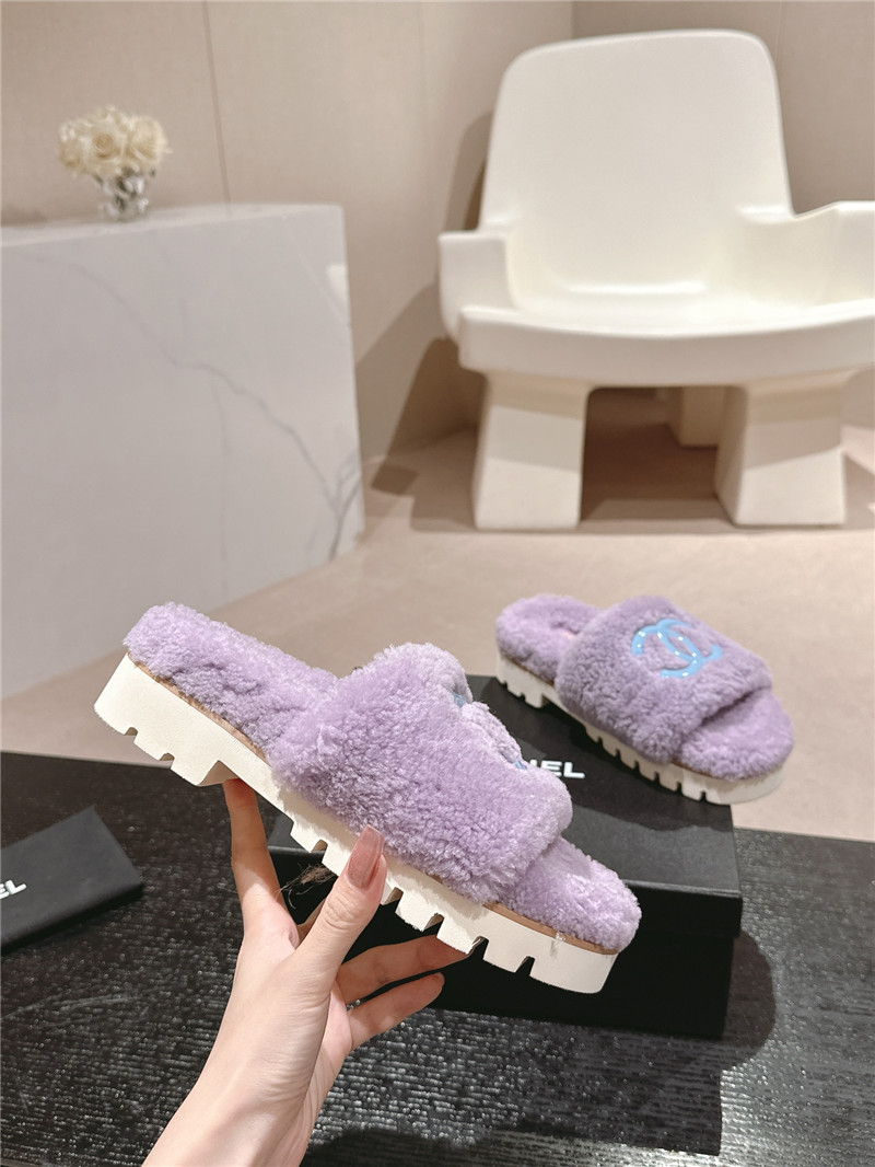 Ch**el purple wool home slide slippers