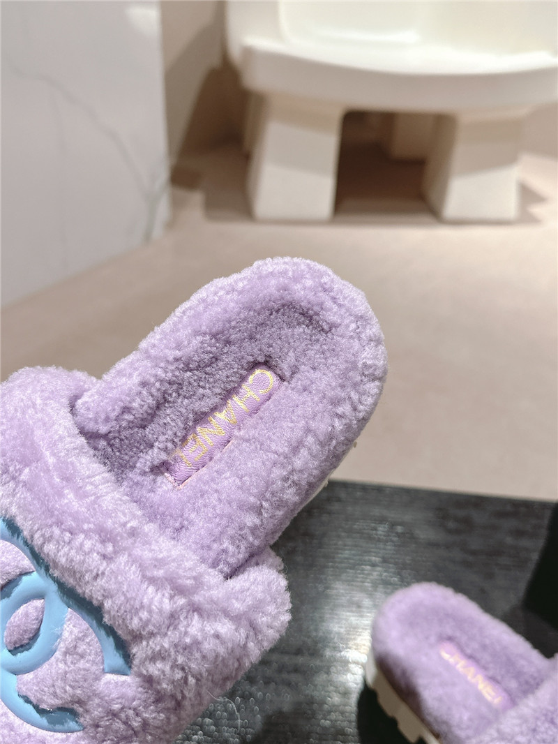 Ch**el purple wool home slide slippers