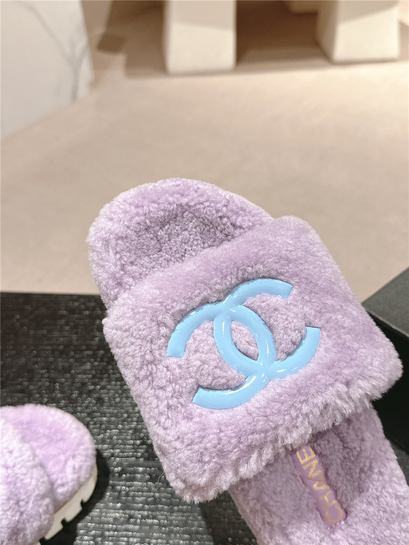 Ch**el purple wool home slide slippers