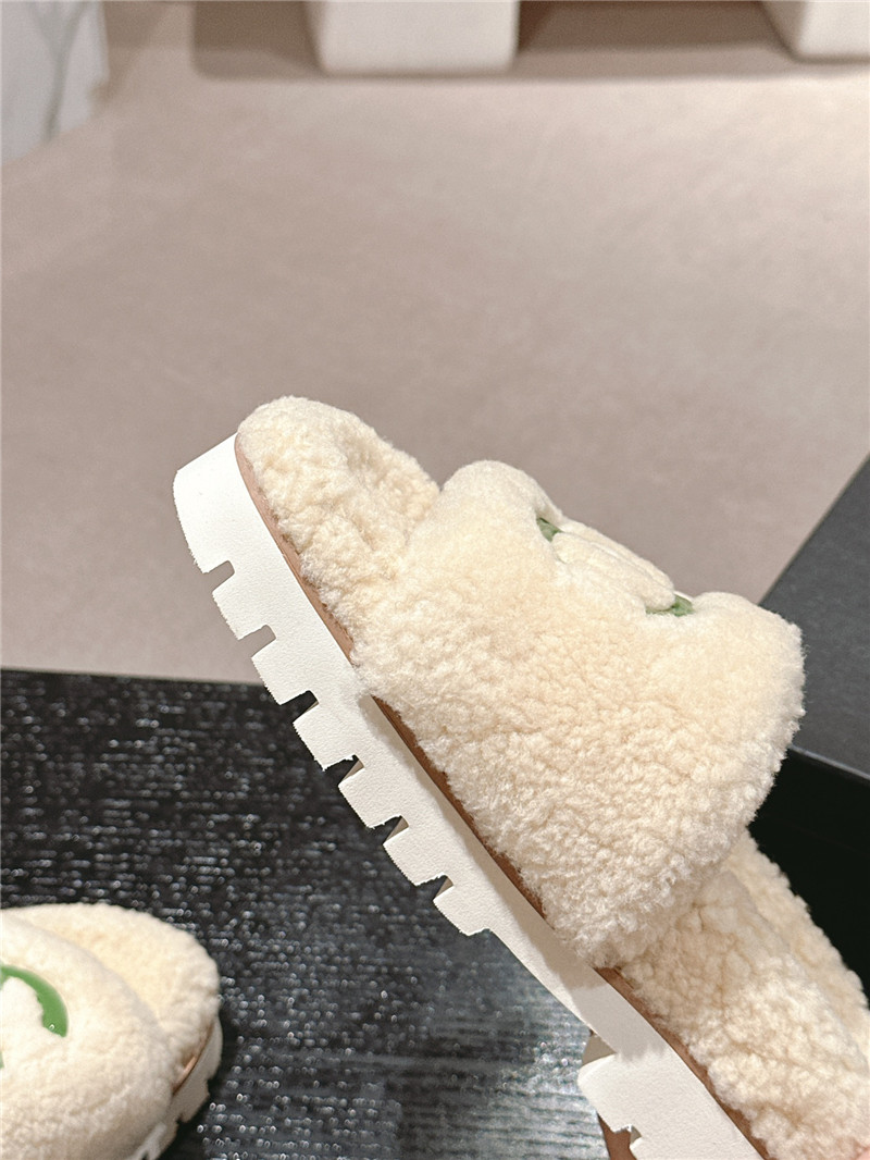 Ch**el natural wool home slide slippers