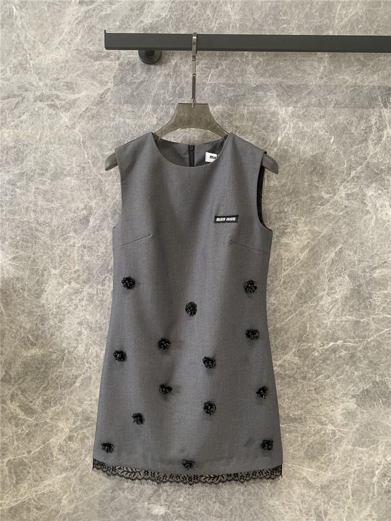 Miu Miu Grey Sleeveless Dress