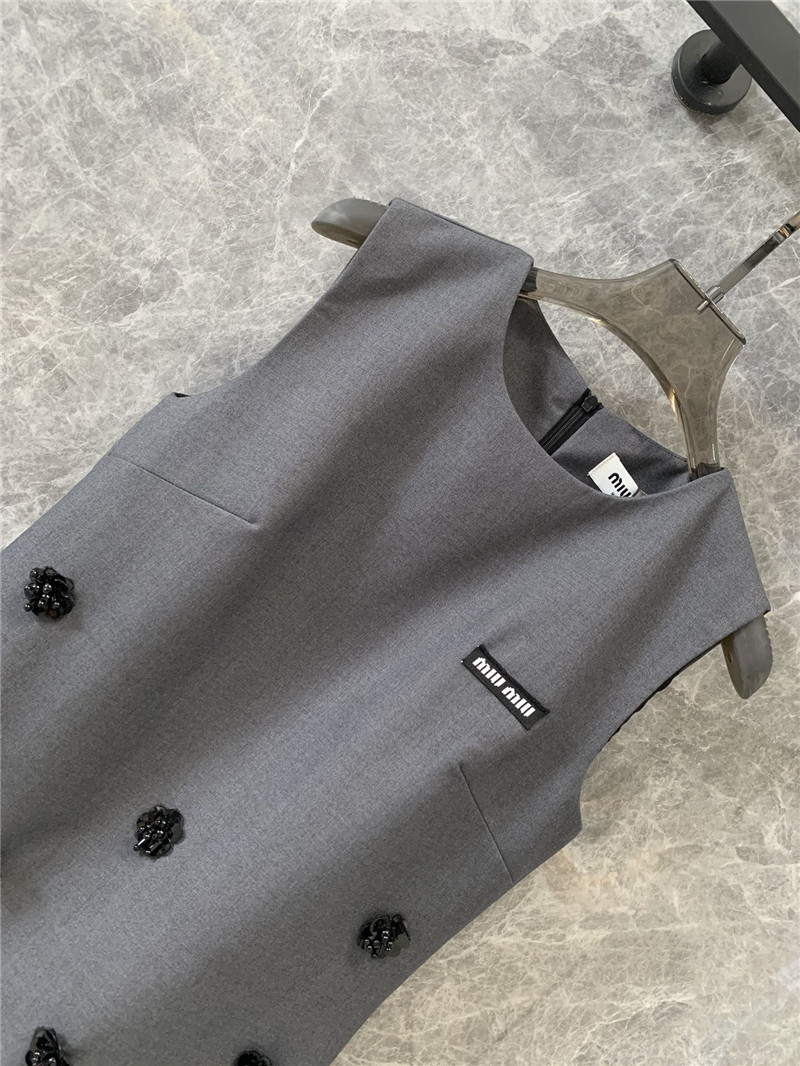 Miu Miu Grey Sleeveless Dress