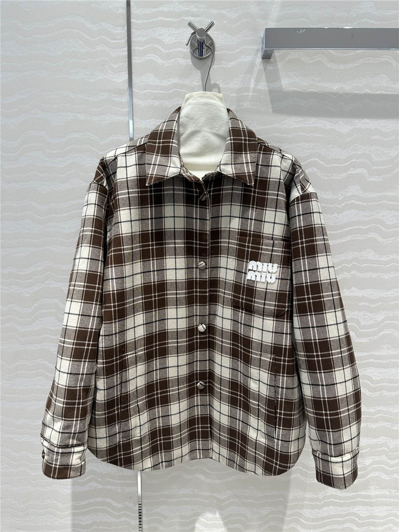 miumiu plaid cotton jacket replica d&g clothing