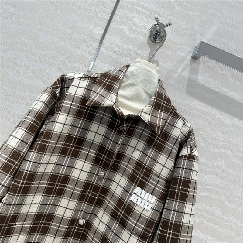 miumiu plaid cotton jacket replica d&g clothing
