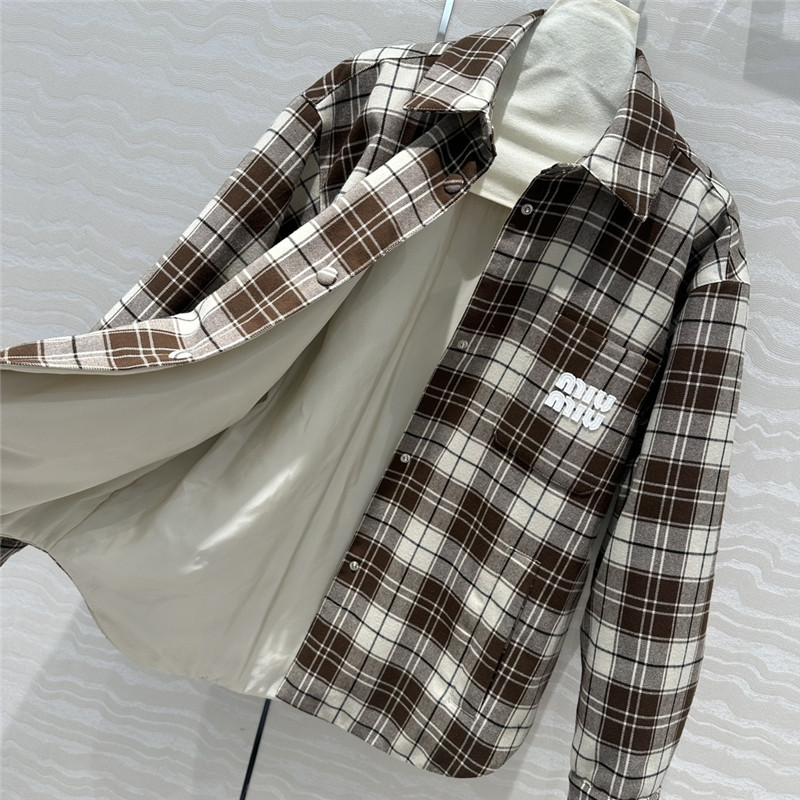 miumiu plaid cotton jacket replica d&g clothing