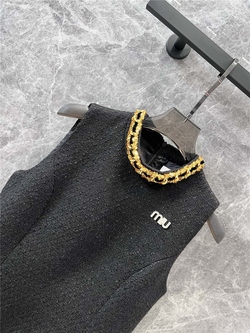 miumiu tweed vest dress replicas clothes