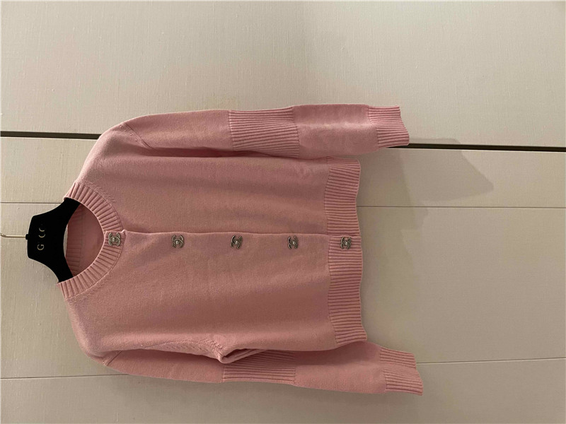 Chanel Trunlocks Crop Cardigan Pink