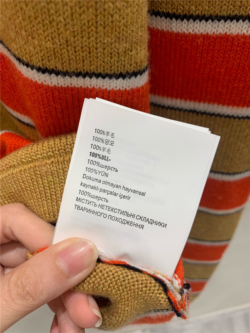 Miu Miu Crewneck Striped Sweater Beige/Orange