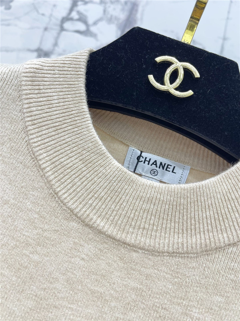 Ch**el flying sleeve knitted short sleeve replica clothes