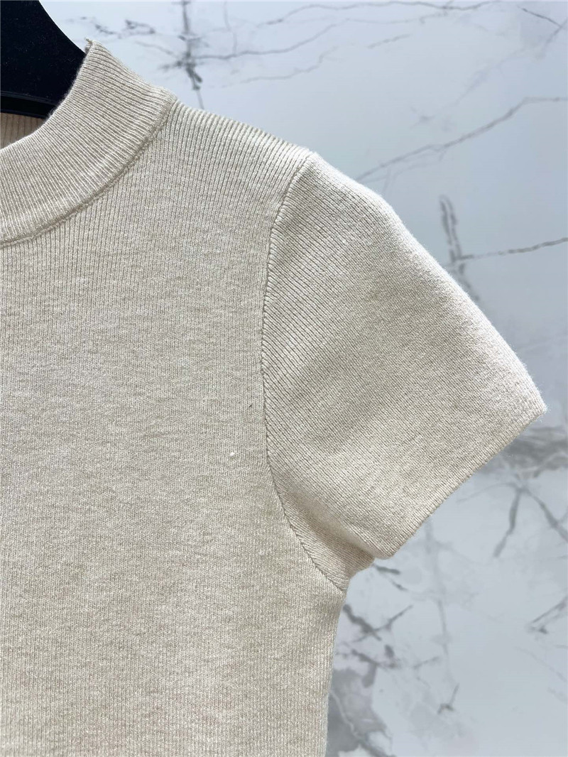 Ch**el flying sleeve knitted short sleeve replica clothes