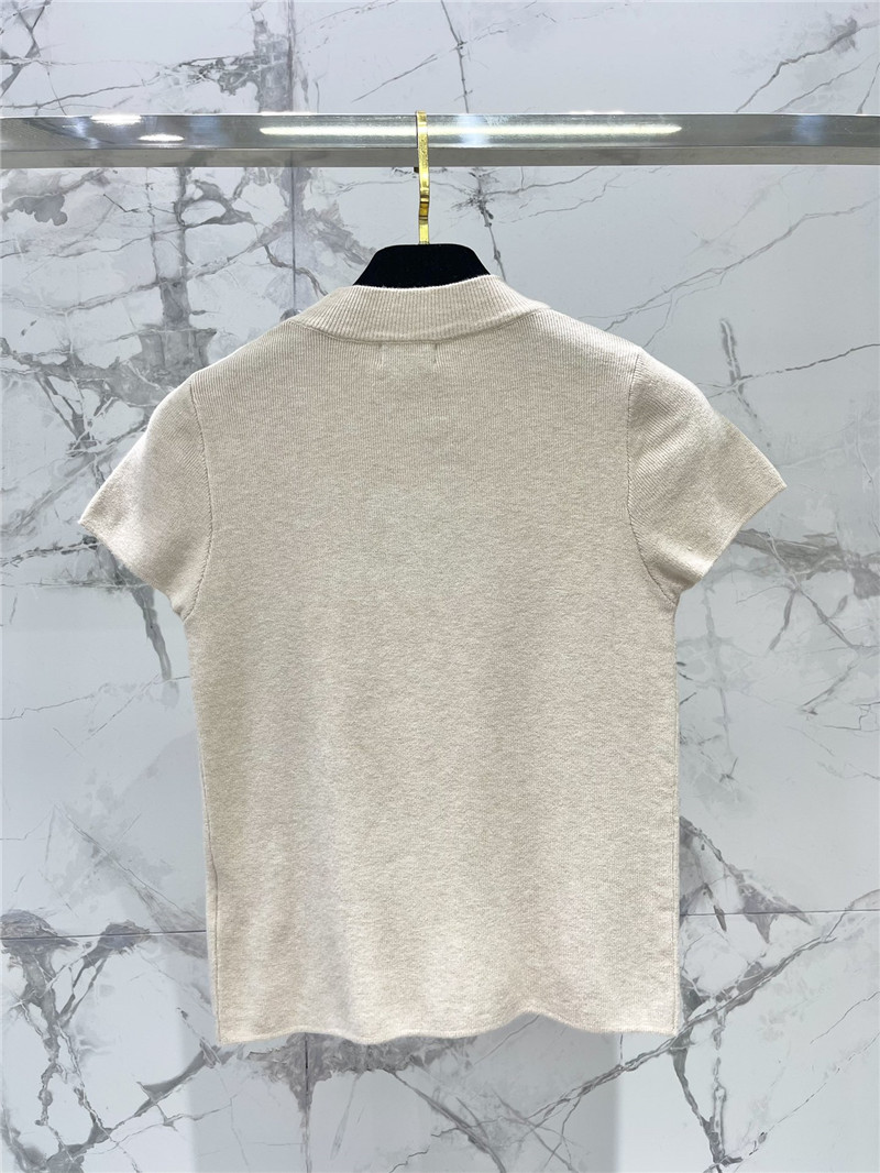 Ch**el flying sleeve knitted short sleeve replica clothes