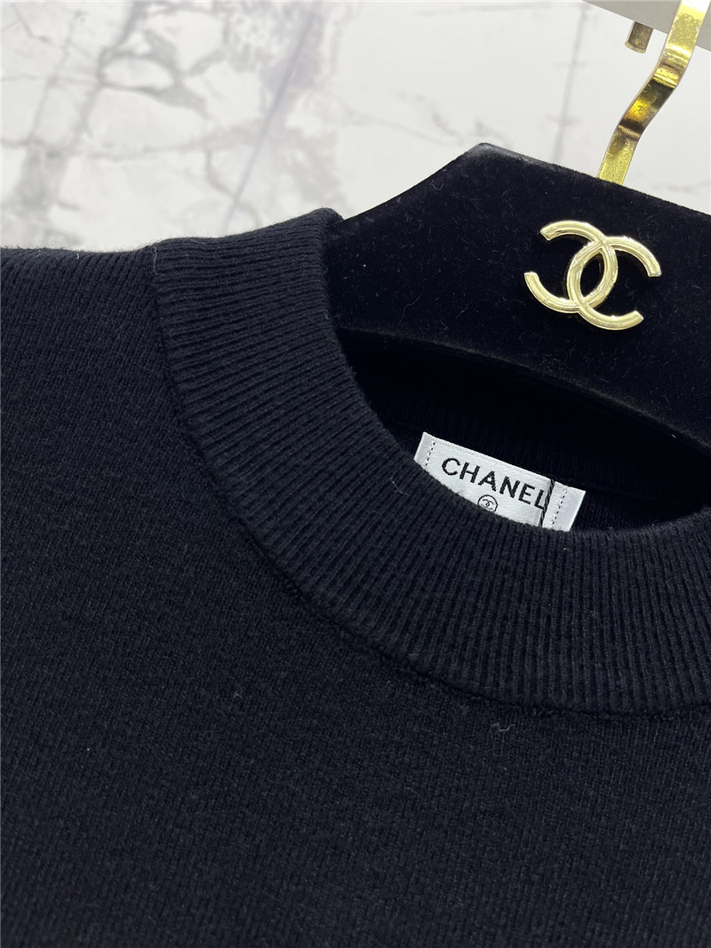 Ch**el flying sleeve knitted short sleeve replica clothes