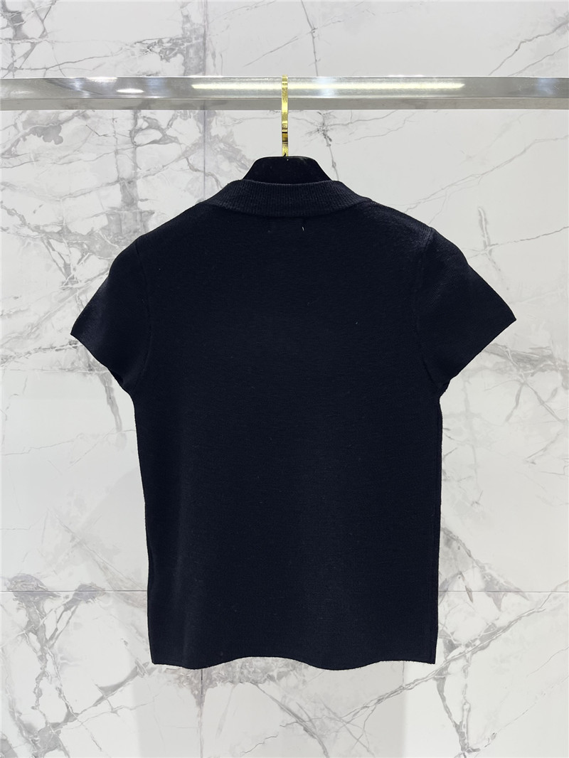 Ch**el flying sleeve knitted short sleeve replica clothes