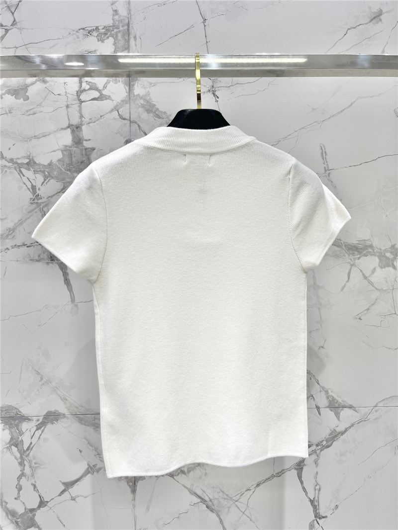 Ch**el flying sleeve knitted short sleeve replica clothes