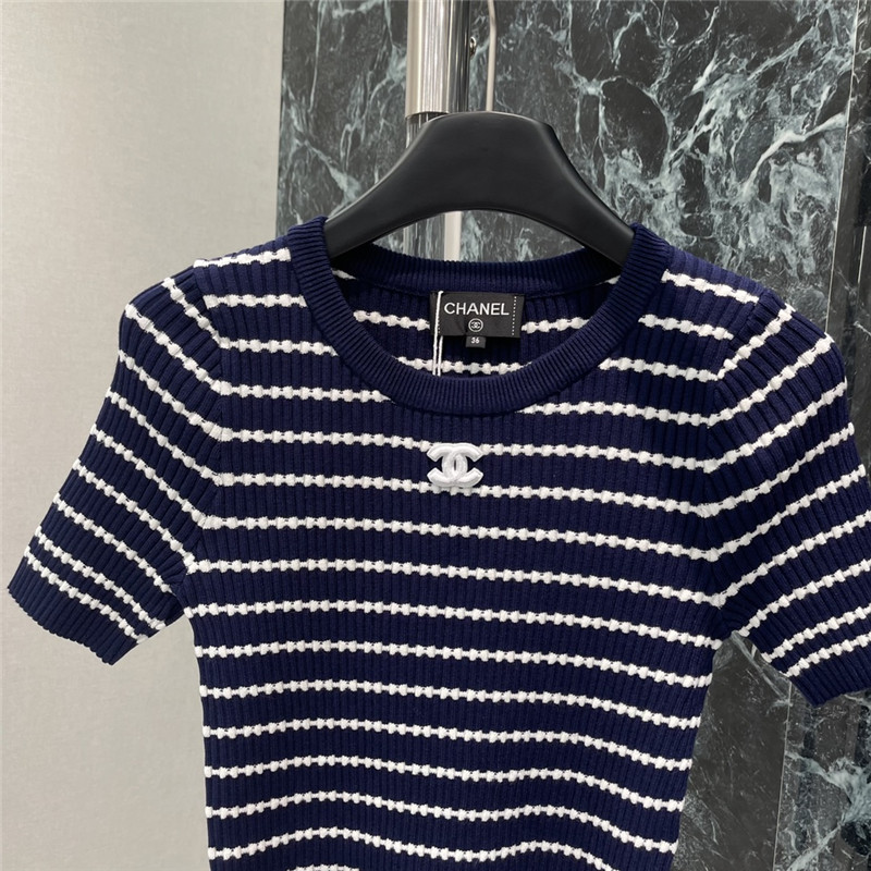 Ch**el crew neck short sleeve top cheap replica designer clothes