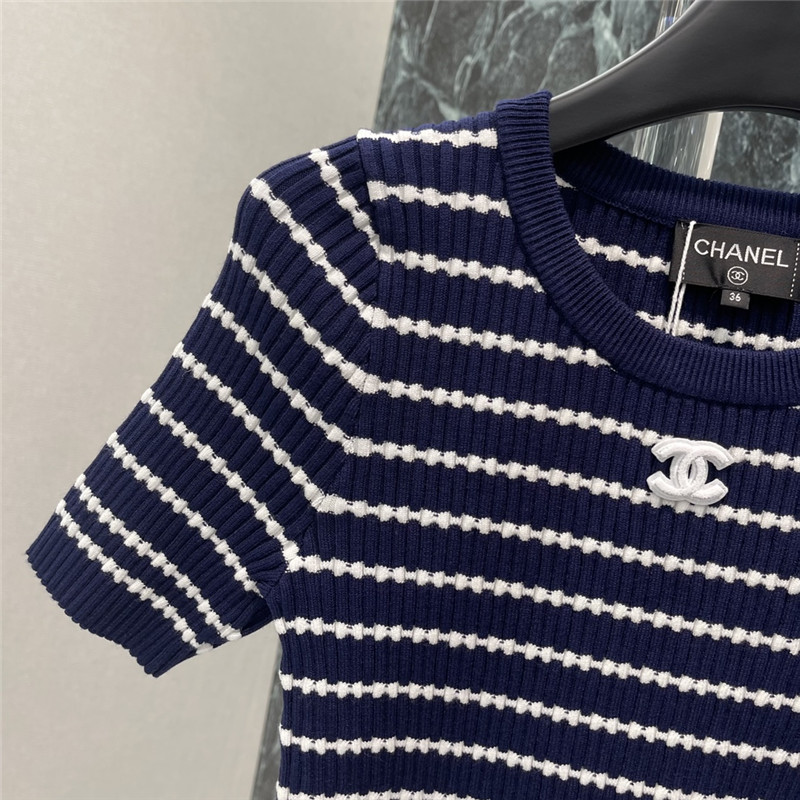 Ch**el crew neck short sleeve top cheap replica designer clothes