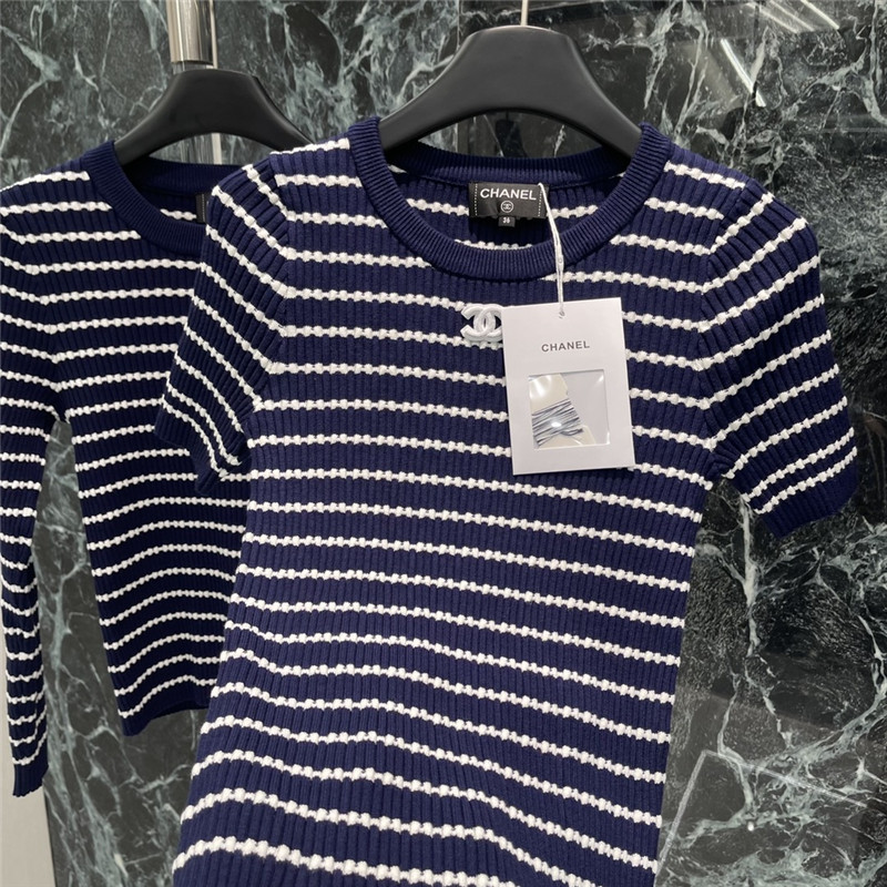 Ch**el crew neck short sleeve top cheap replica designer clothes