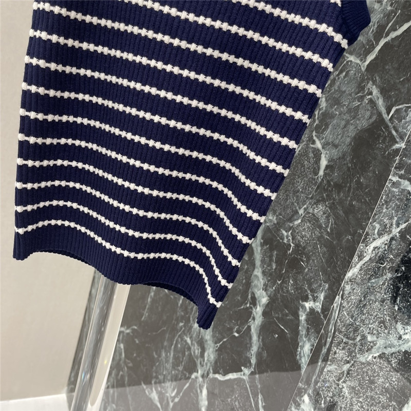 Ch**el striped knitted vest replica designer clothes
