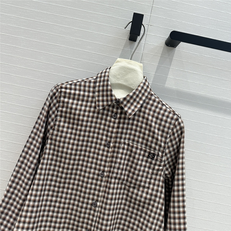 L0ew* age-reducing small plaid shirt replica clothes