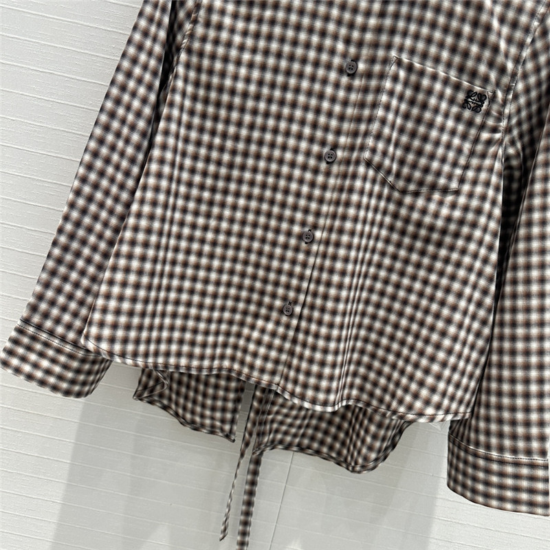 L0ew* age-reducing small plaid shirt replica clothes