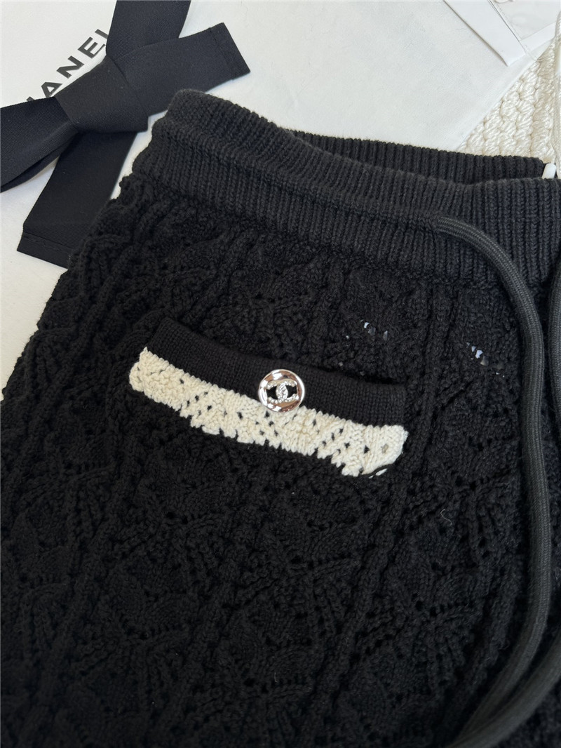 Ch**el hollow knit high waist shorts replicas clothes