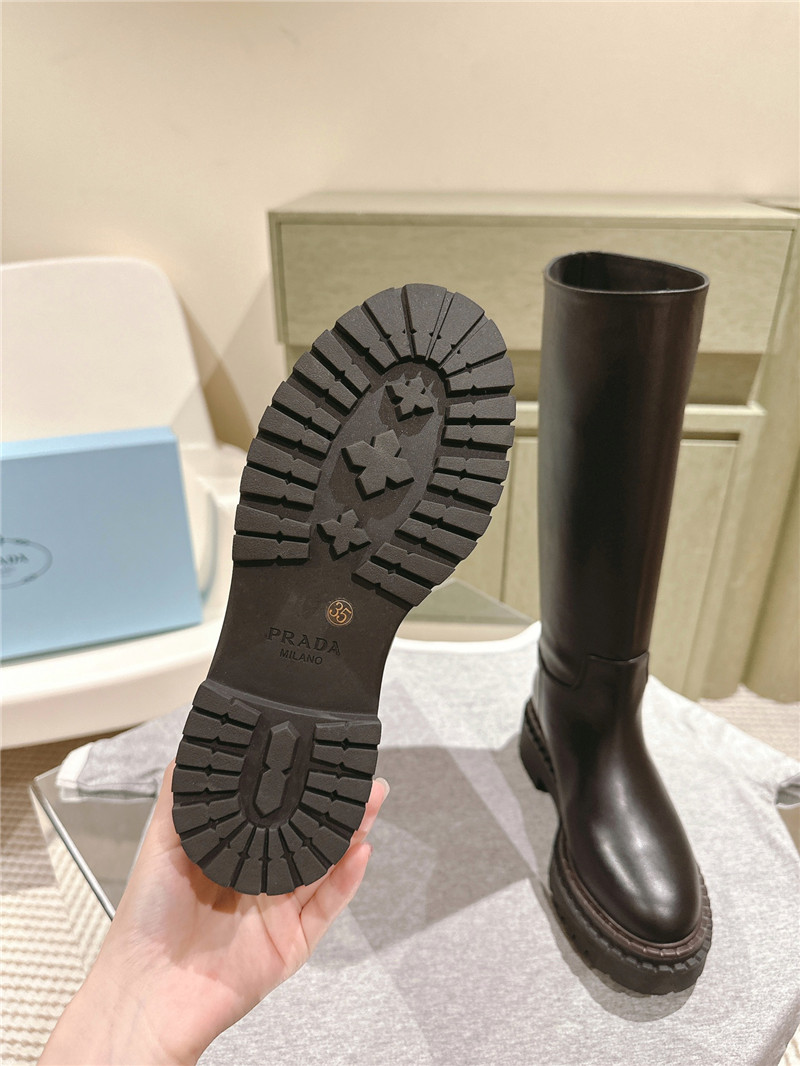 Pra*a black knee-high boots for women