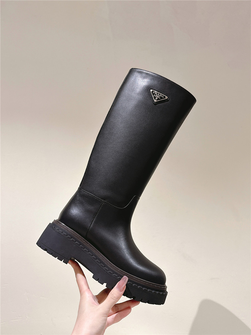 Pra*a black knee-high boots for women