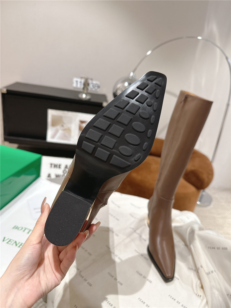 b0tt*ga Ven*ta tex brown leather knee-high boots