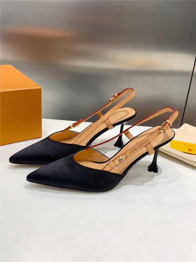 l0vis Vvtt0n blossom slingback pumps black embroidered