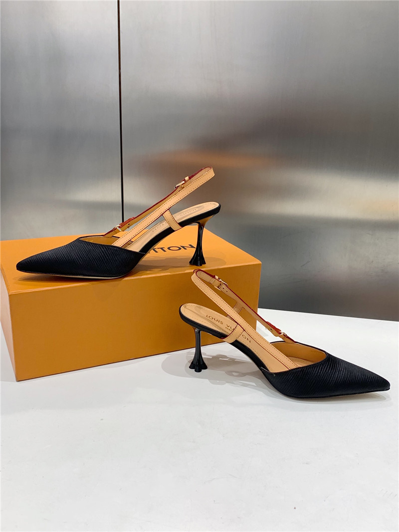 l0vis Vvtt0n blossom slingback pumps black embroidered