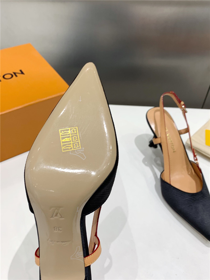 l0vis Vvtt0n blossom slingback pumps black embroidered