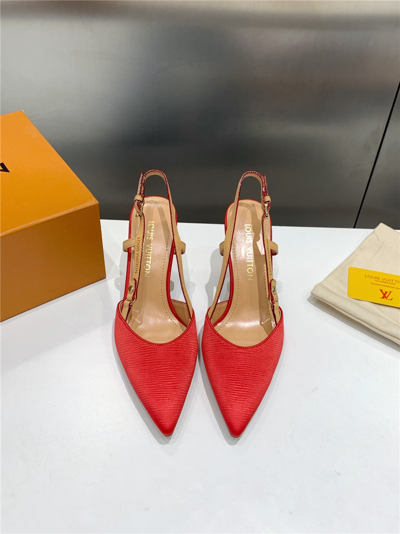 l0vis Vvtt0n blossom slingback pumps red embroidered