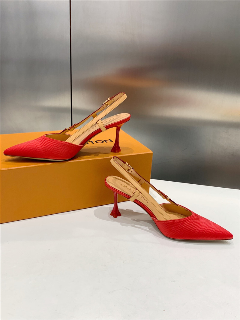 l0vis Vvtt0n blossom slingback pumps red embroidered