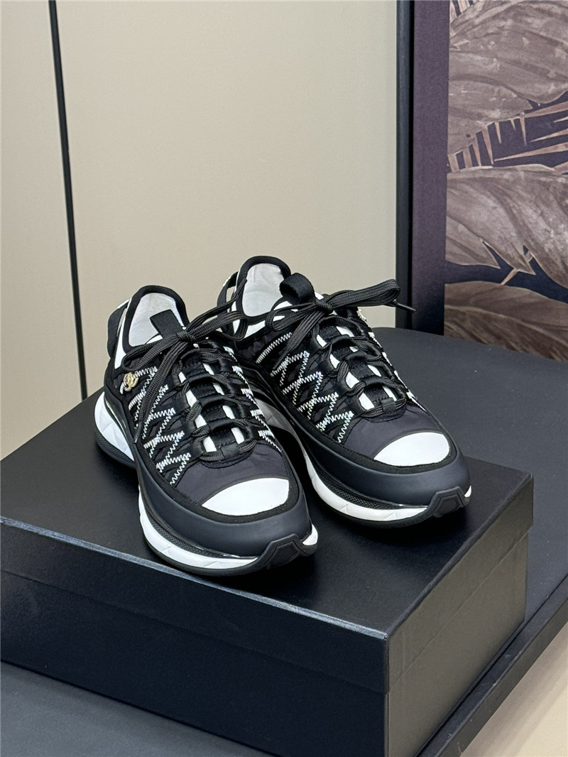 Ch**el fabric suede calfskin sneakers