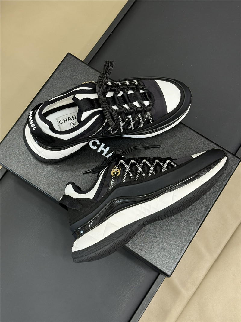 Ch**el fabric suede calfskin sneakers