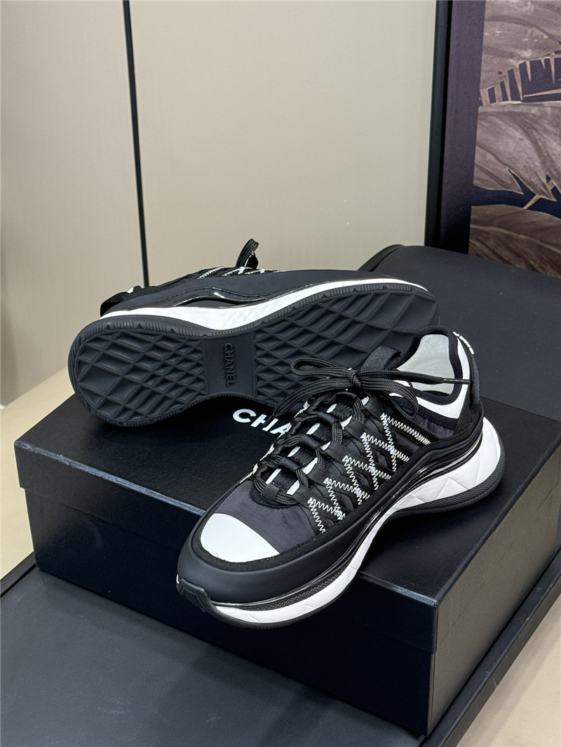 Ch**el fabric suede calfskin sneakers