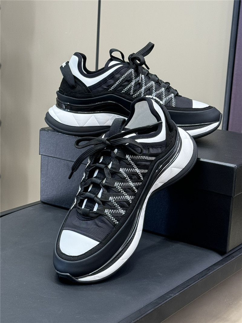 Ch**el fabric suede calfskin sneakers