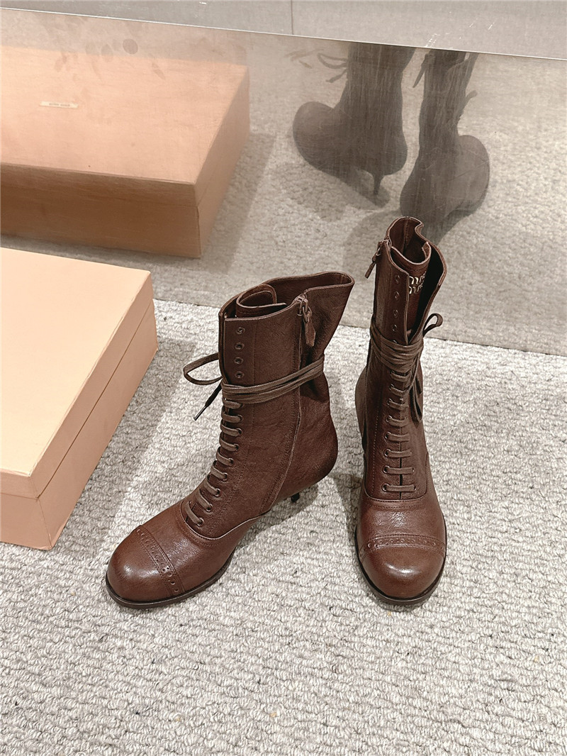 Miu Miu Victorian Style Leather Boot for Women