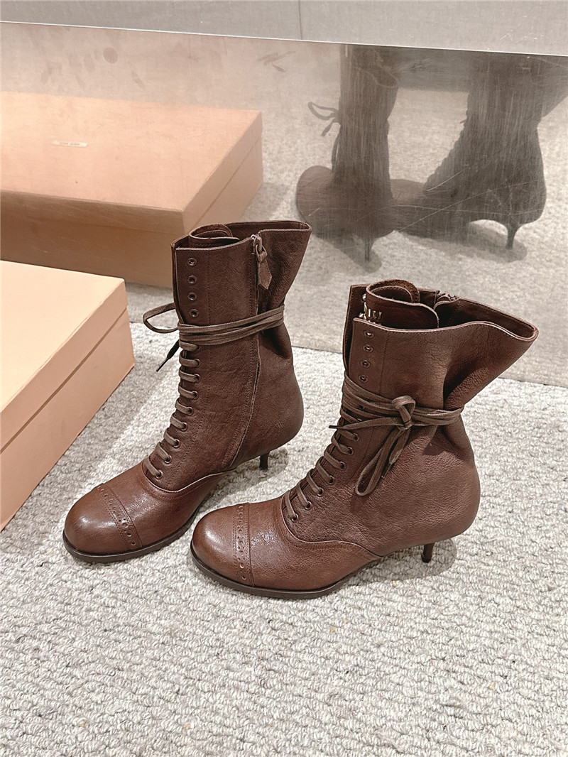 Miu Miu Victorian Style Leather Boot for Women