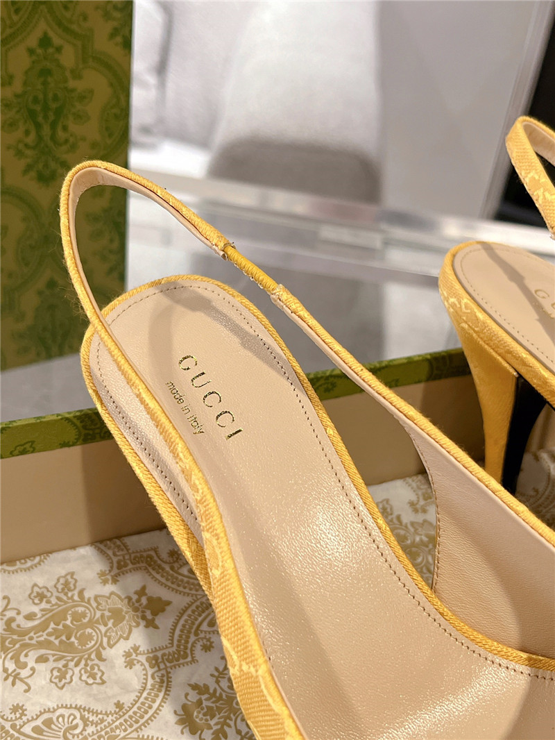 Gvc*1 horsebit gg canvas slingback pumps in yellow