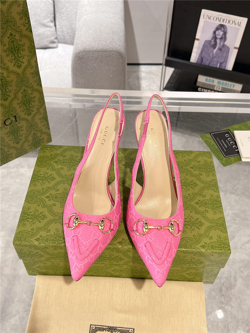 Gvc*1 horsebit gg canvas slingback pumps in pink