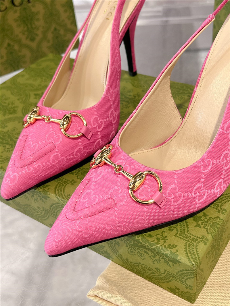 Gvc*1 horsebit gg canvas slingback pumps in pink