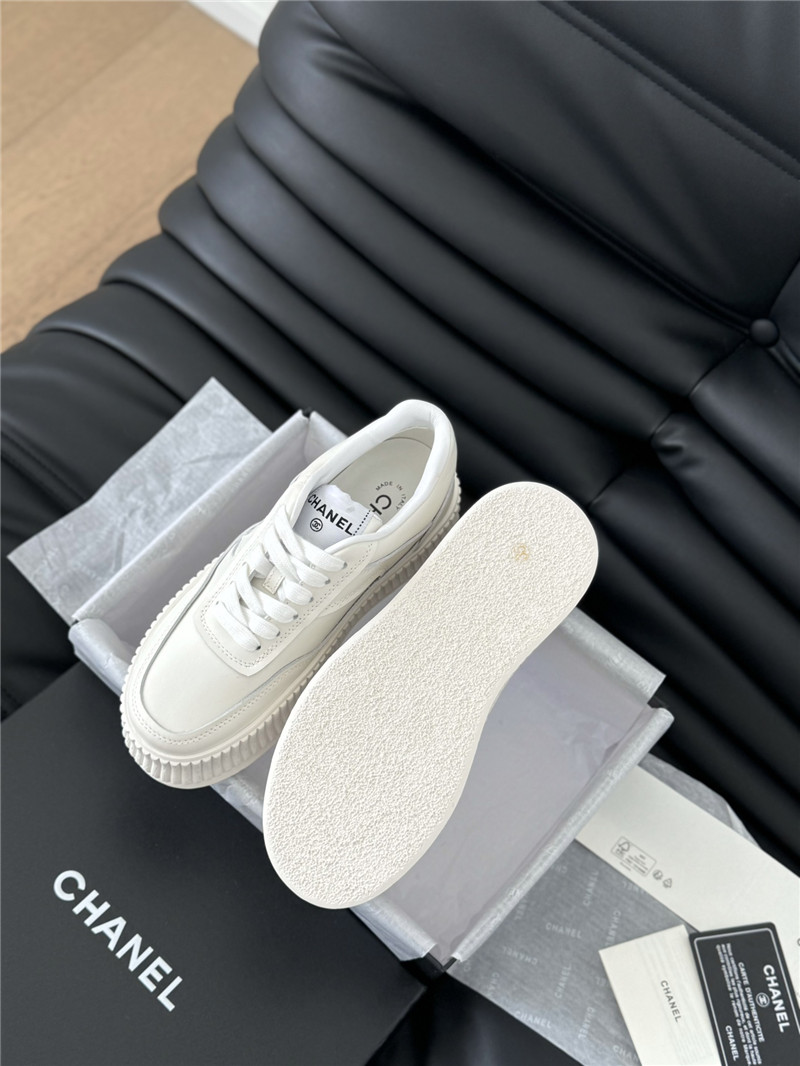Ch**el lace-up platform canvas sneakers