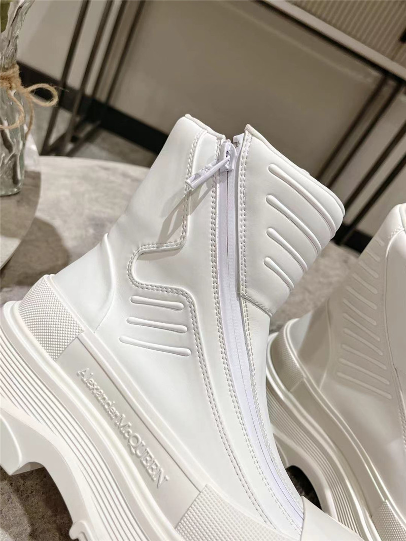 a1exa*der Mcqv*en white tread slick high top sneakers