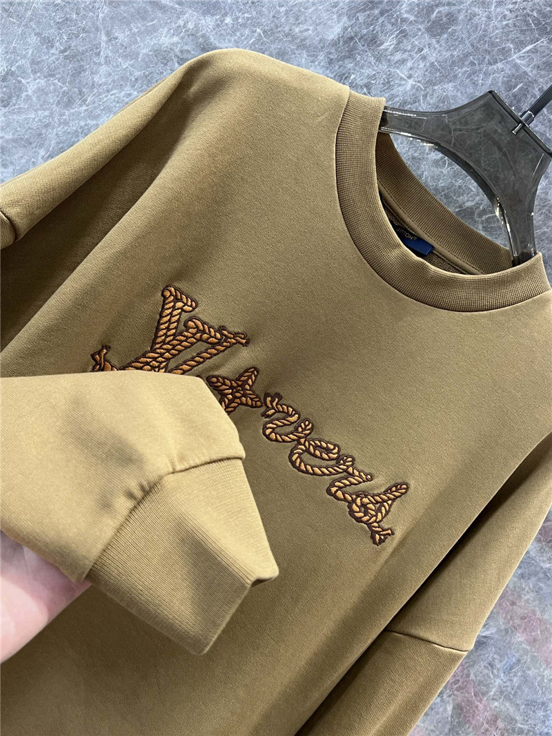 LV Embroidered Signature Sweatshirt Beige