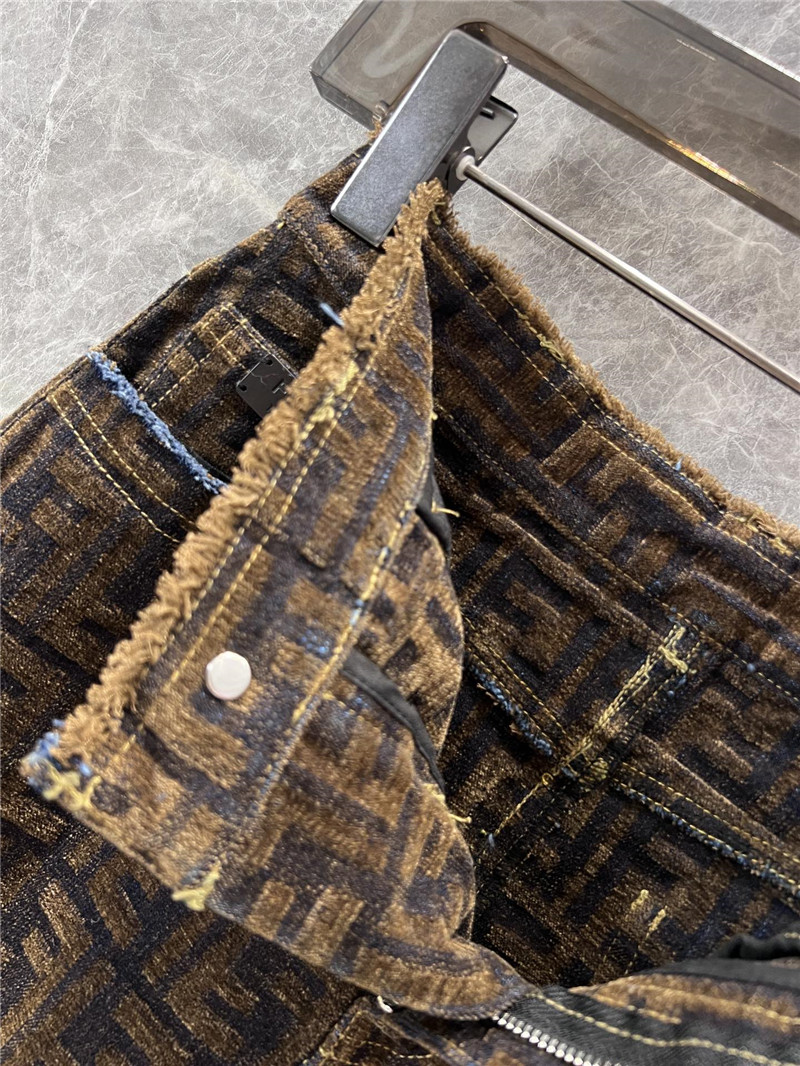 F**di high waist a-line denim skirt replica designer clothes