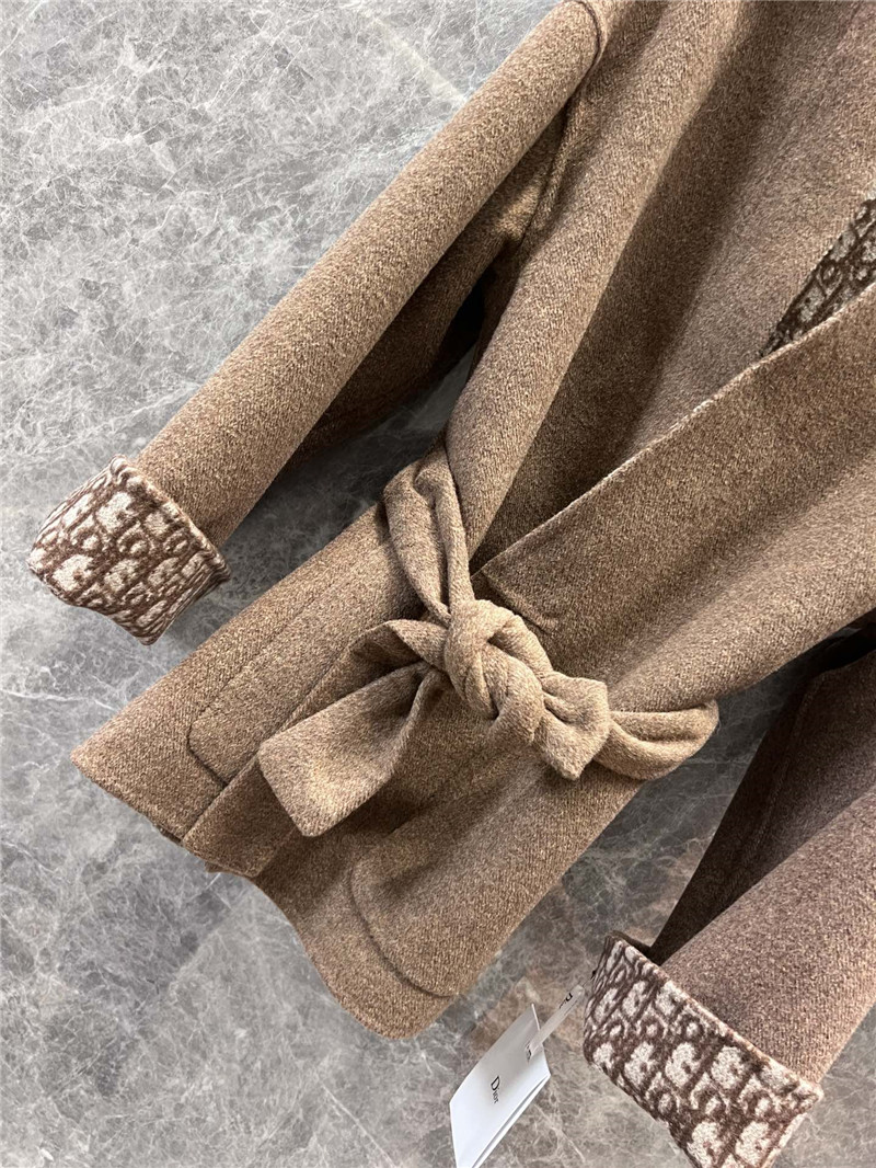 D10r short lace-up wool coat replica clothing sites