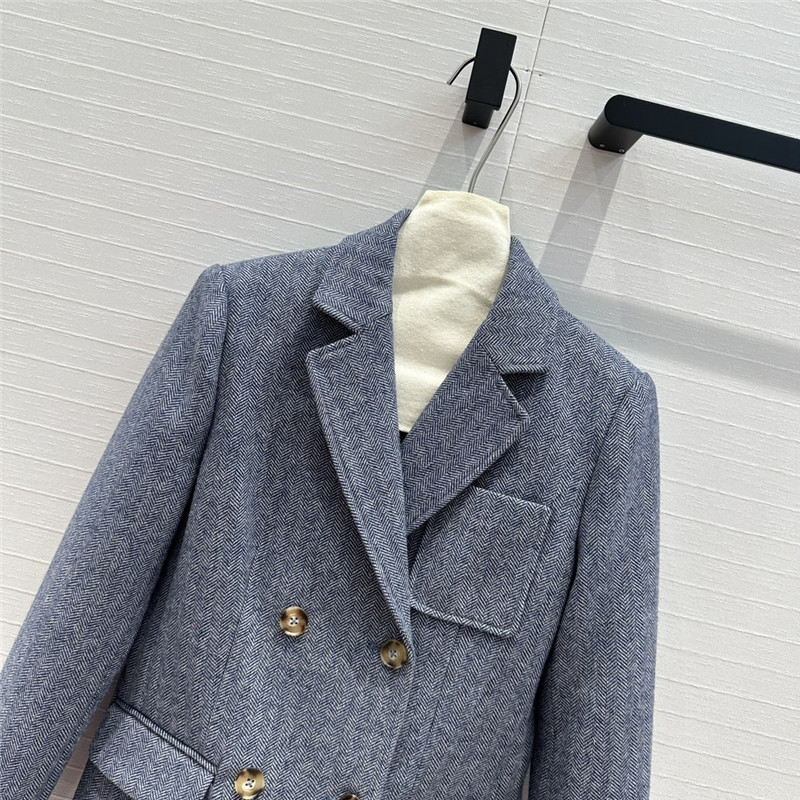 L0ew* haze blue herringbone suit jacket replica clothing