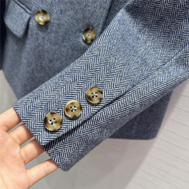 L0ew* haze blue herringbone suit jacket replica clothing