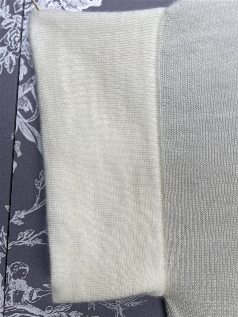 BC Beaded Oversized Wool Polo Shirt Ivory